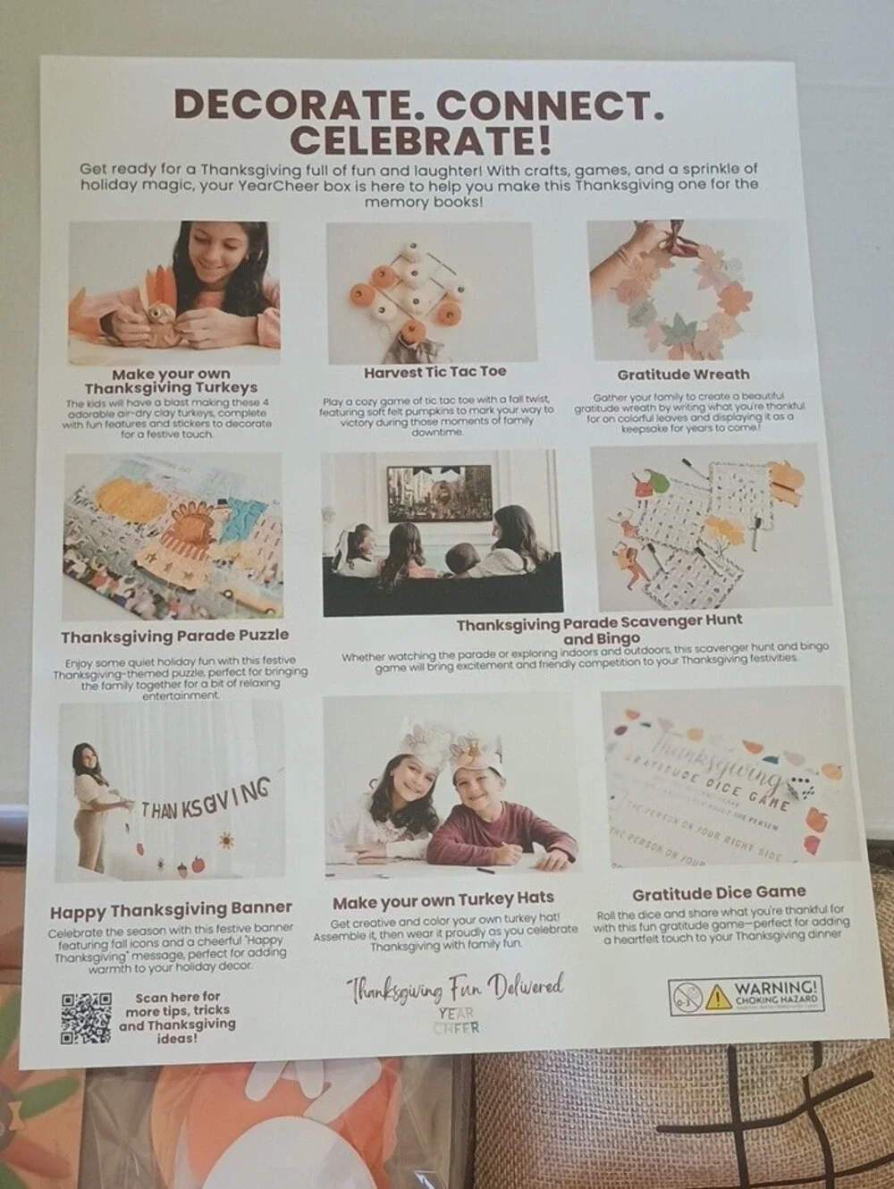 Kids Crafts And Activities Thanksgiving Banner & Party Decor Set